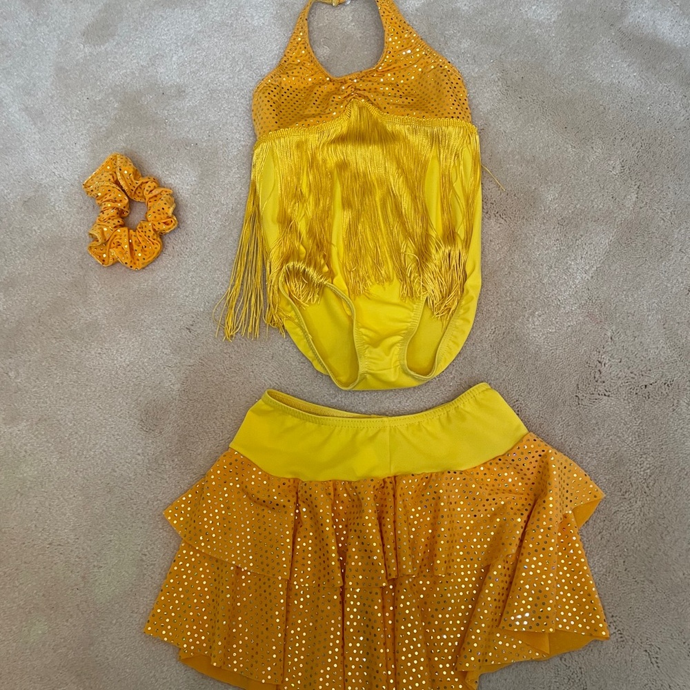 Children’s S Yellow Fringe Dance Dress